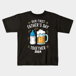 happy first father day 2024 Kids T-Shirt